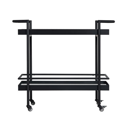 Crestview Collection - Black Metal 1 Shelf Bar Cart Server with Casters - CVFZR6198 view 2