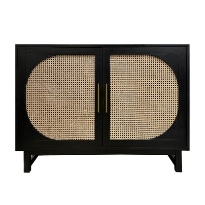 Crestview Collection - Black Solid Wood 2 Door Accent Cabinet - CVFDR1176 view 1