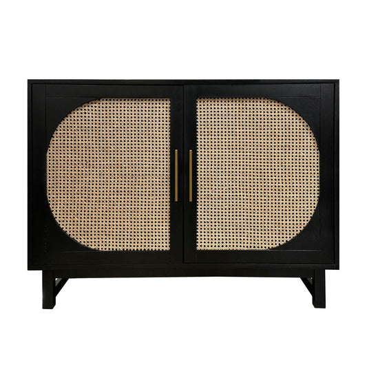Crestview Collection - Black Solid Wood 2 Door Accent Cabinet - CVFDR1176 view 1