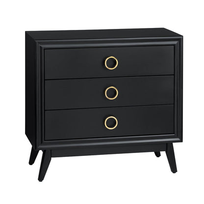 Crestview Collection - Black Solid Wood 3 Drawer Accent Chest - CVFVR8437 view 1