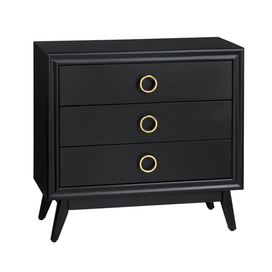 Crestview Collection - Black Solid Wood 3 Drawer Accent Chest - CVFVR8437 view 1