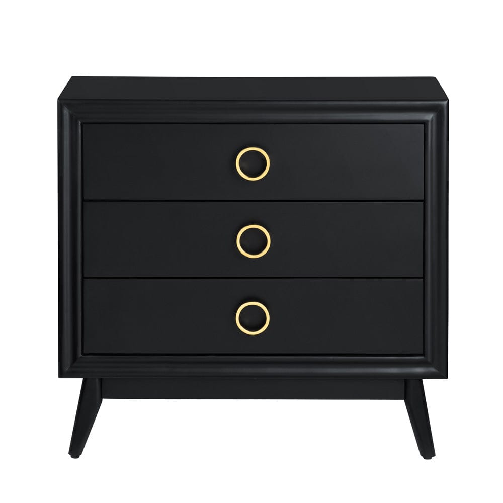 Crestview Collection - Black Solid Wood 3 Drawer Accent Chest - CVFVR8437 view 2