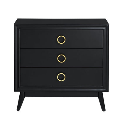 Crestview Collection - Black Solid Wood 3 Drawer Accent Chest - CVFVR8437 view 2