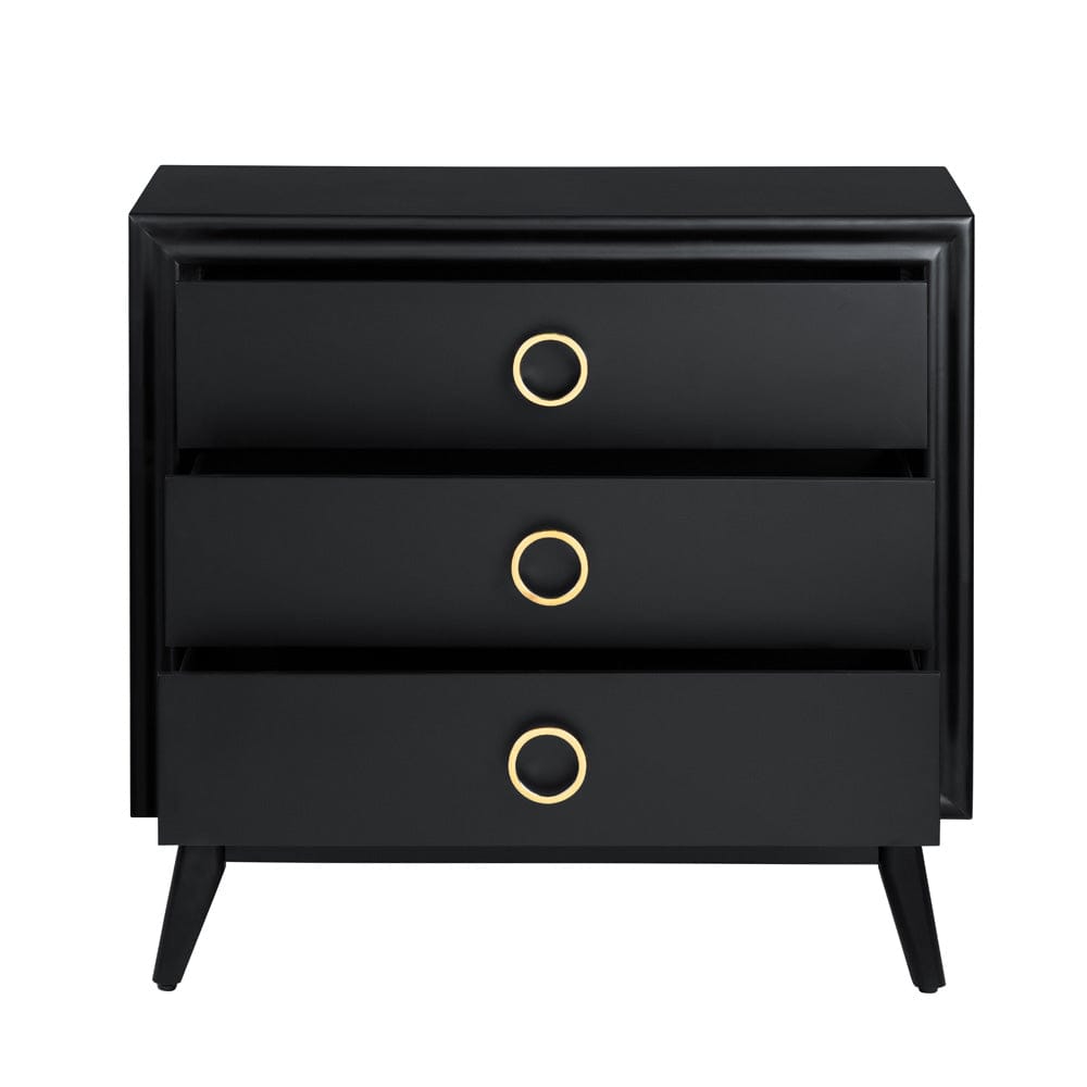 Crestview Collection - Black Solid Wood 3 Drawer Accent Chest - CVFVR8437 view 3