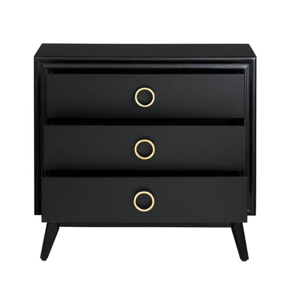 Crestview Collection - Black Solid Wood 3 Drawer Accent Chest - CVFVR8437 view 3