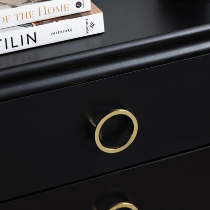 Crestview Collection - Black Solid Wood 3 Drawer Accent Chest - CVFVR8437 view 5