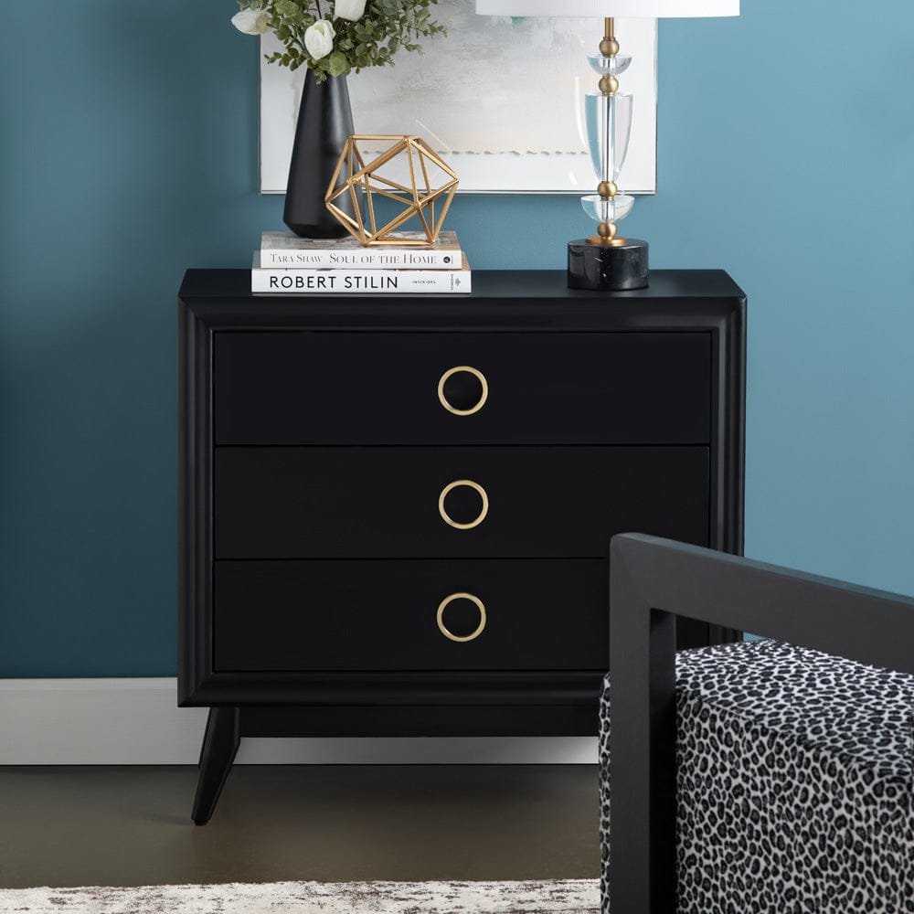 Crestview Collection - Black Solid Wood 3 Drawer Accent Chest - CVFVR8437 view 6