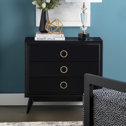 Crestview Collection - Black Solid Wood 3 Drawer Accent Chest - CVFVR8437 view 6