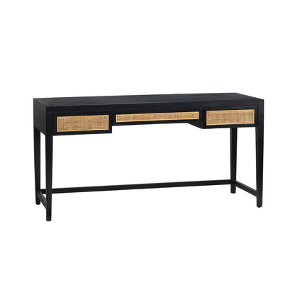 Crestview Collection - Black Solid Wood 3 Drawer Writing Desk - CVFDR1311 view 1