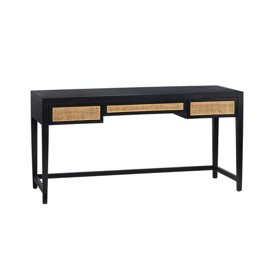 Crestview Collection - Black Solid Wood 3 Drawer Writing Desk - CVFDR1311 view 1