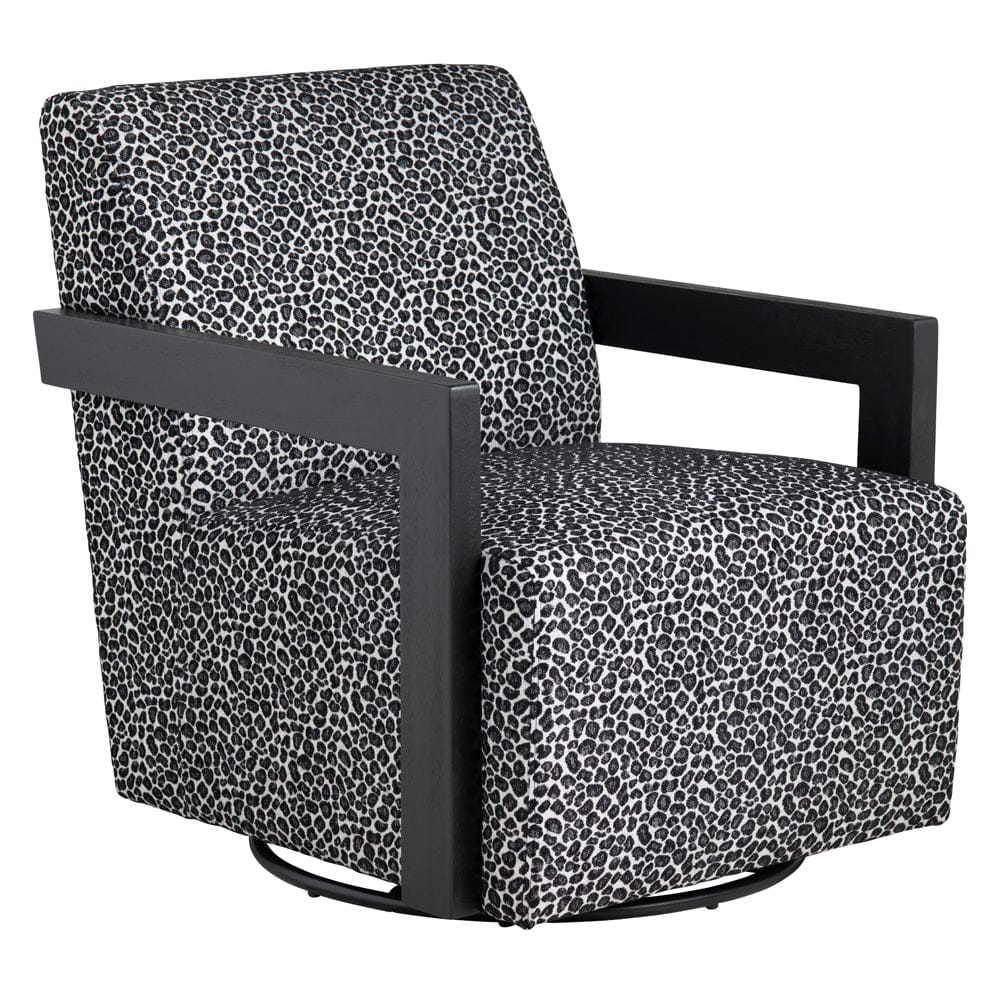 Crestview Collection - Black Swivel Accent Arm Chair with Black Solid Wood Frame - CVFZR5138 view 1