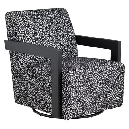 Crestview Collection - Black Swivel Accent Arm Chair with Black Solid Wood Frame - CVFZR5138 view 1