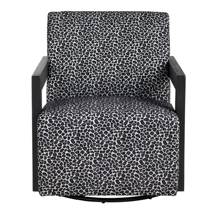 Crestview Collection - Black Swivel Accent Arm Chair with Black Solid Wood Frame - CVFZR5138 view 2