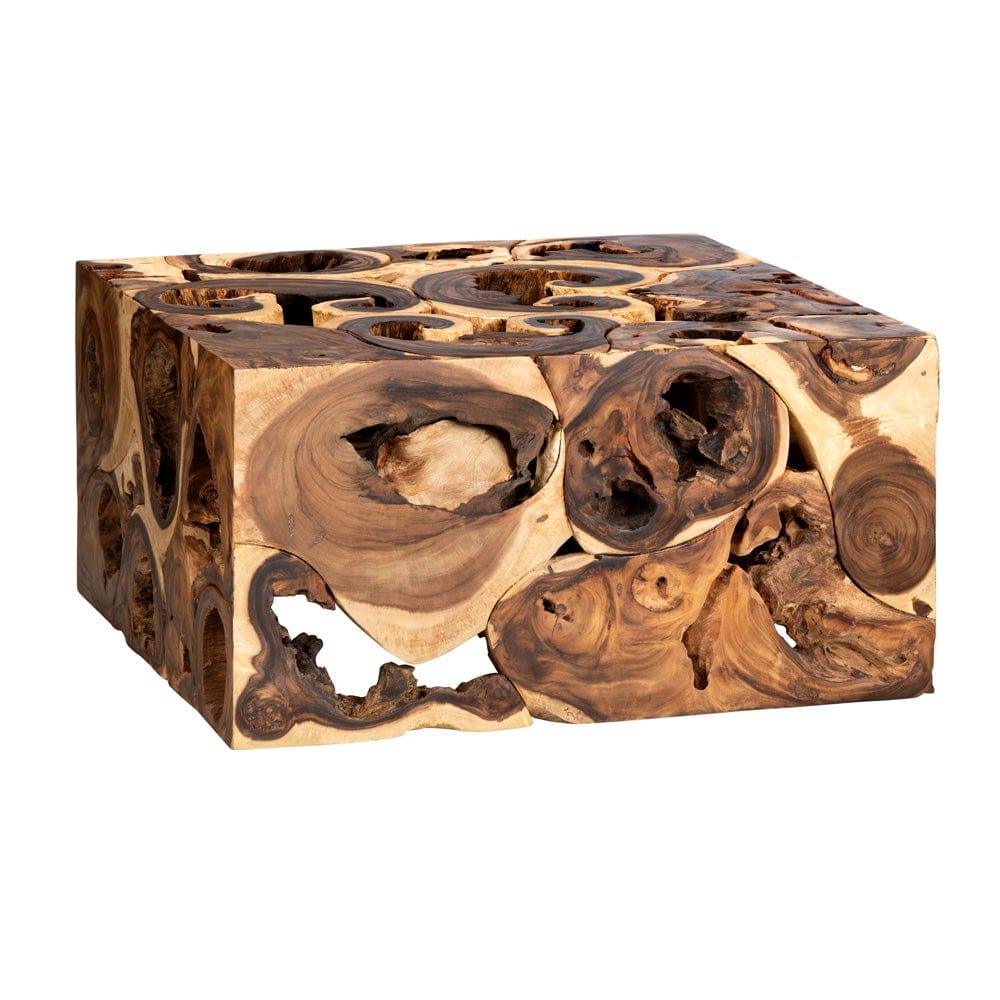 Crestview Collection - Borneo Brown Solid Wood Square Coffee Table / Cocktail Table - CVFDR1011 view 1