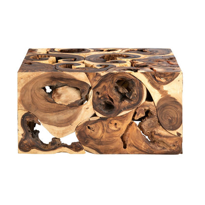 Crestview Collection - Borneo Brown Solid Wood Square Coffee Table / Cocktail Table - CVFDR1011 view 2