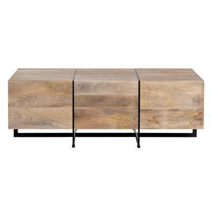Crestview Collection - Brennon Brown Solid Wood Rectangle Coffee Table / Cocktail Table - CVFNR4406 view 2