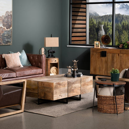Crestview Collection - Brennon Brown Solid Wood Rectangle Coffee Table / Cocktail Table - CVFNR4406 view 5