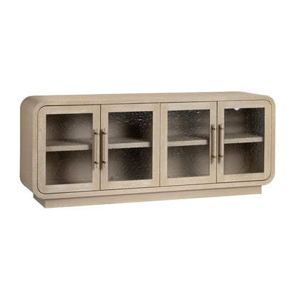 Crestview Collection - Bristol 80 in. Tan Solid Wood 4 Door Media Credenza / Sideboard - CVFDR1213 view 1