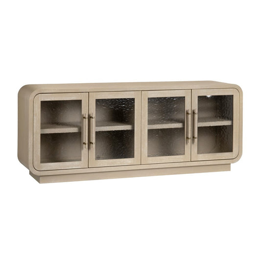 Crestview Collection - Bristol 80 in. Tan Solid Wood 4 Door Media Credenza / Sideboard - CVFDR1213 view 1