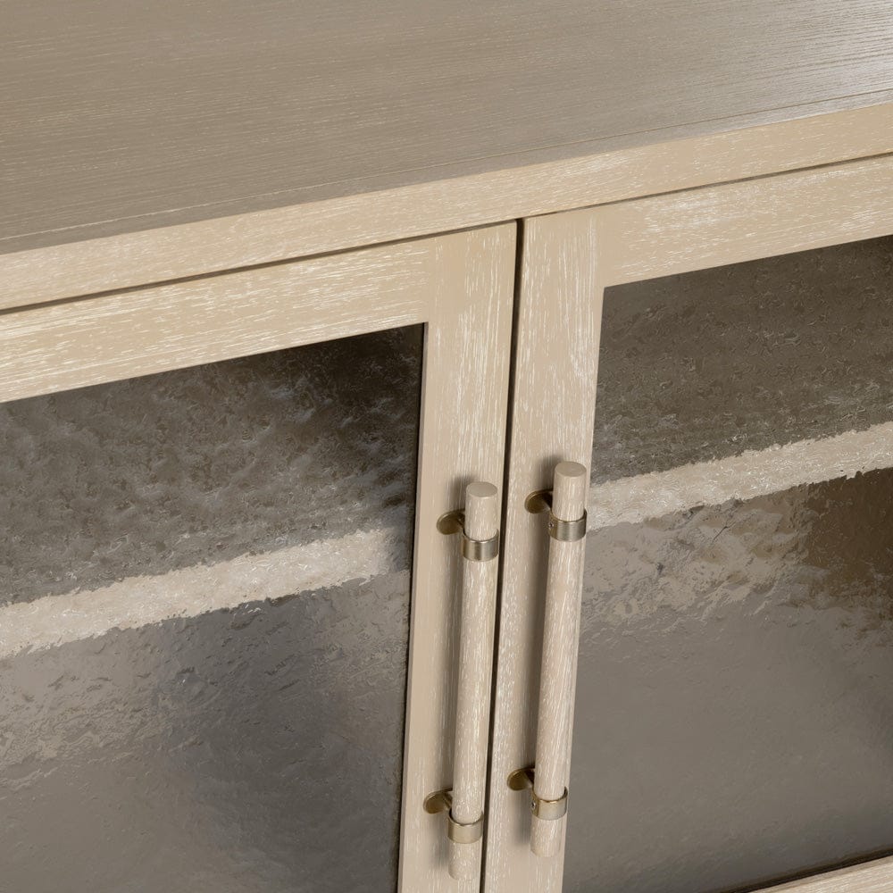 Crestview Collection - Bristol 80 in. Tan Solid Wood 4 Door Media Credenza / Sideboard - CVFDR1213 view 4