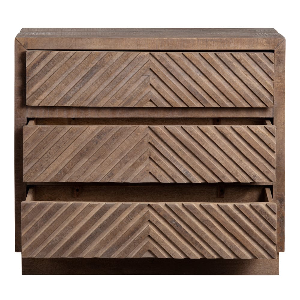 Crestview Collection - Brown Solid Wood 3 Drawer Accent Chest - CVFNR4245 view 3