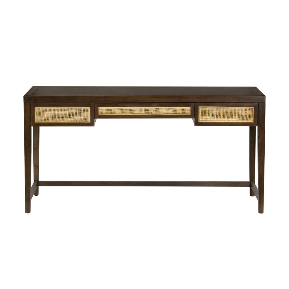 Crestview Collection - Brown Solid Wood 3 Drawer Writing Desk - CVFDR1310 view 2
