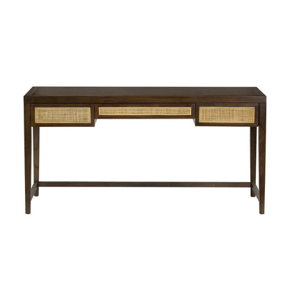 Crestview Collection - Brown Solid Wood 3 Drawer Writing Desk - CVFDR1310 view 2