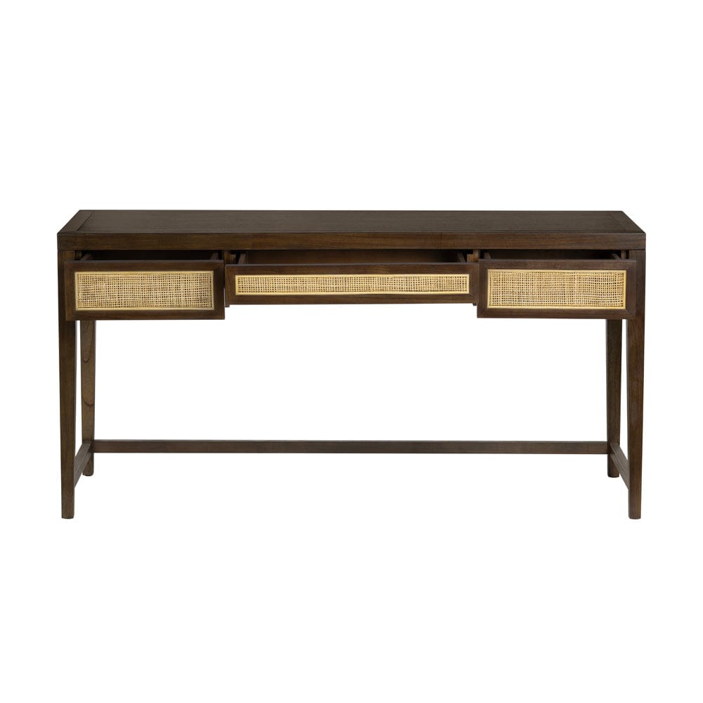 Crestview Collection - Brown Solid Wood 3 Drawer Writing Desk - CVFDR1310 view 3