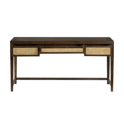 Crestview Collection - Brown Solid Wood 3 Drawer Writing Desk - CVFDR1310 view 3