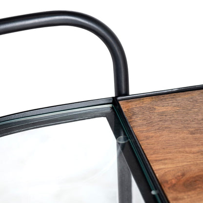 Crestview Collection - Brown Solid Wood 3 Shelf Bar Cart Server with Casters - CVFNR4540 view 3