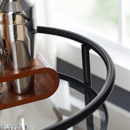 Crestview Collection - Brown Solid Wood 3 Shelf Bar Cart Server with Casters - CVFNR4540 view 4