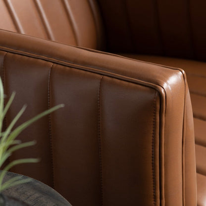 Crestview Collection - Brown Upholstered Accent Arm Chair with Black Iron Frame - CVFZR6159 view 4