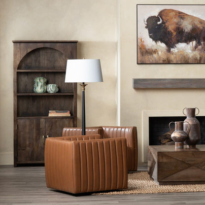 Crestview Collection - Brown Upholstered Accent Arm Chair with Black Iron Frame - CVFZR6159 view 6