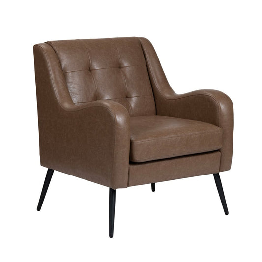 Crestview Collection - Brown Upholstered Accent Arm Chair with Black Iron Frame - CVFZR6168 view 1
