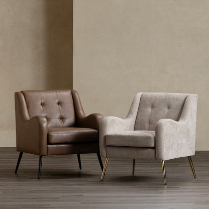 Crestview Collection - Brown Upholstered Accent Arm Chair with Black Iron Frame - CVFZR6168 view 4