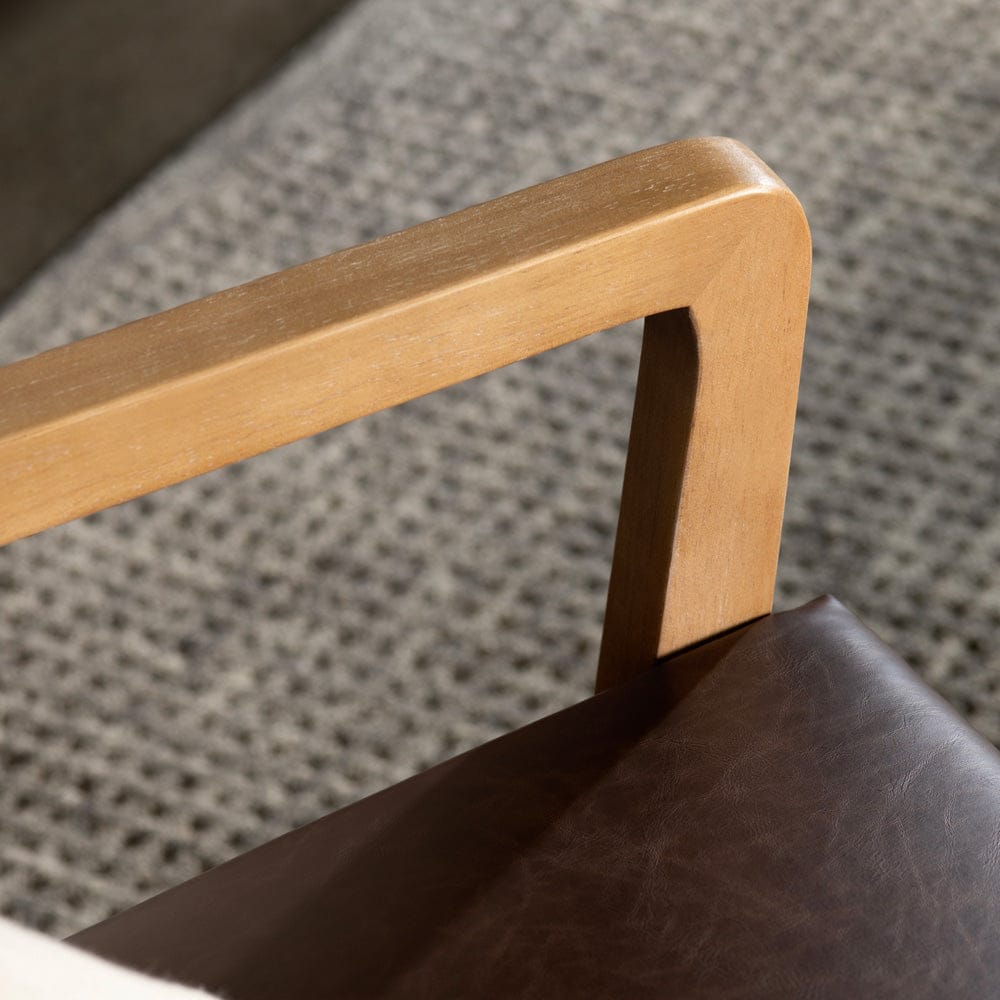 Crestview Collection - Brown Upholstered Accent Arm Chair with Brown Solid Wood Frame - CVFZR5139 view 4