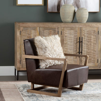 Crestview Collection - Brown Upholstered Accent Arm Chair with Brown Solid Wood Frame - CVFZR5139 view 6