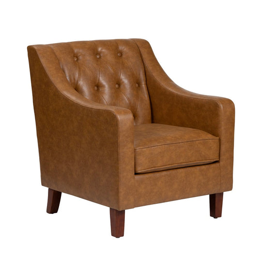Crestview Collection - Brown Upholstered Accent Arm Chair with Brown Solid Wood Frame - CVFZR6166 view 1