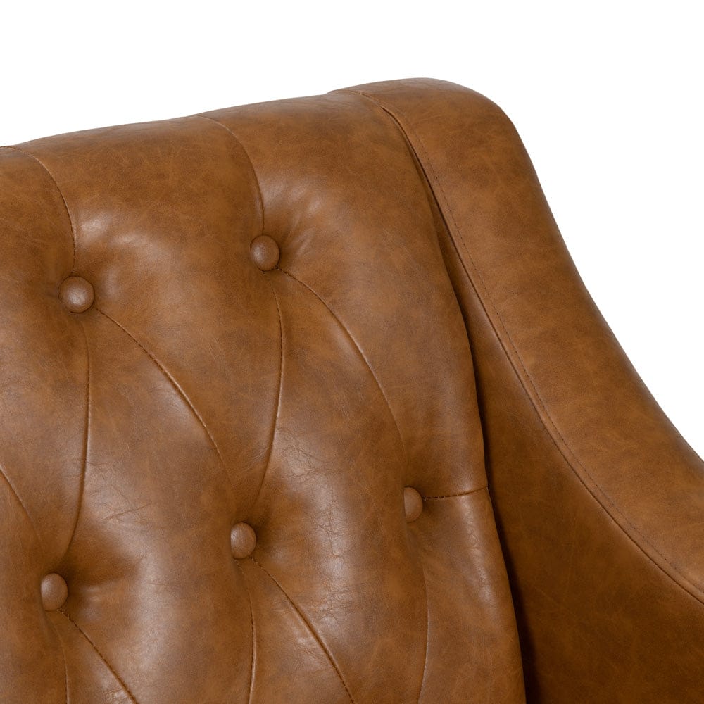 Crestview Collection - Brown Upholstered Accent Arm Chair with Brown Solid Wood Frame - CVFZR6166 view 3