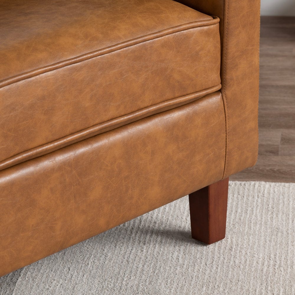 Crestview Collection - Brown Upholstered Accent Arm Chair with Brown Solid Wood Frame - CVFZR6166 view 4