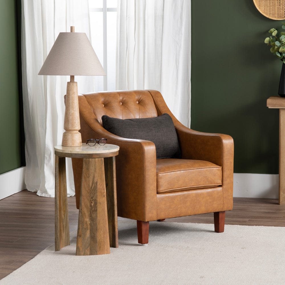 Crestview Collection - Brown Upholstered Accent Arm Chair with Brown Solid Wood Frame - CVFZR6166 view 5