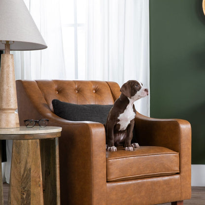 Crestview Collection - Brown Upholstered Accent Arm Chair with Brown Solid Wood Frame - CVFZR6166 view 6