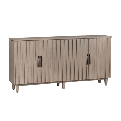 Crestview Collection - Butler 76 in. Tan Solid Wood 4 Door Media Credenza / Sideboard - CVFDR1222 view 1