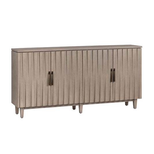 Crestview Collection - Butler 76 in. Tan Solid Wood 4 Door Media Credenza / Sideboard - CVFDR1222 view 1