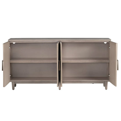 Crestview Collection - Butler 76 in. Tan Solid Wood 4 Door Media Credenza / Sideboard - CVFDR1222 view 3