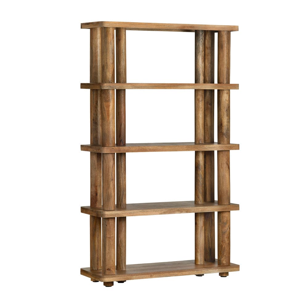Crestview Collection - Cairo 76 in. Brown Solid Wood 4 Shelf Bookcase - CVFNR4805 view 1