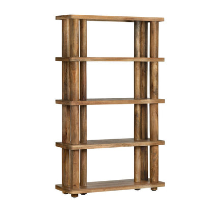 Crestview Collection - Cairo 76 in. Brown Solid Wood 4 Shelf Bookcase - CVFNR4805 view 1
