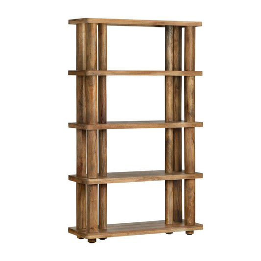 Crestview Collection - Cairo 76 in. Brown Solid Wood 4 Shelf Bookcase - CVFNR4805 view 1