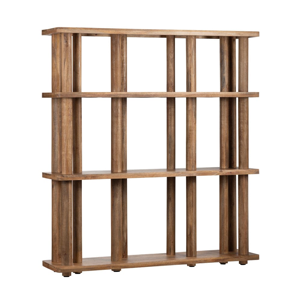 Crestview Collection - Cairo 80 in. Brown Solid Wood 3 Shelf Bookcase - CVFNR4804 view 1