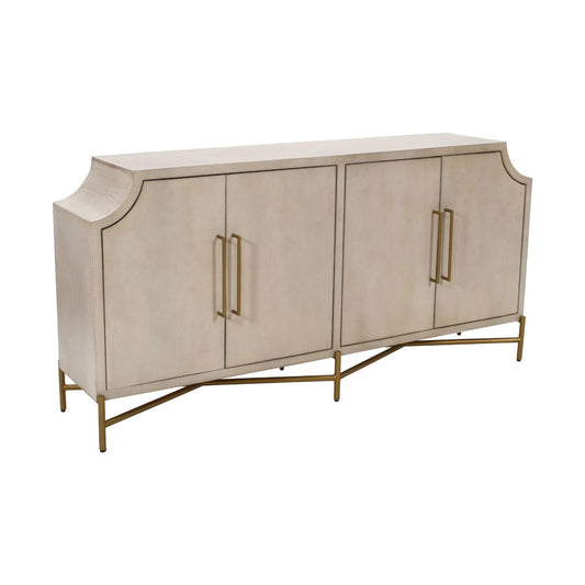 Crestview Collection - Capital 80 in. Cream Solid Wood 4 Door Media Credenza / Sideboard - CVFNR4819 view 1